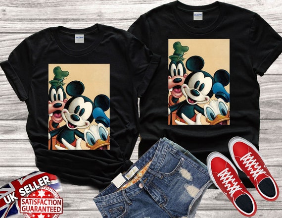 Disney Mickey Mouse Goofy Donald Duck Vintage Family Best Gift Tshirt Top Men Women Ladies Gildan S M L XL XXL 3XL 4XL 5XL Unisex V70 Etsy Denmark