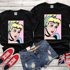 Disney Cinderella Princess Family cute trendy Tshirt Top Men Women Ladies Gildan S-M-L-XL-XXL-3XL-4XL-5XL Unisex V571