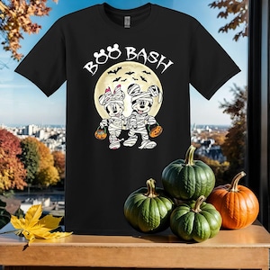Boo Bash Mickey Minnie Mouse T-Shirt Tshirt T Shirt Hoodie Unisex Men Women Kids (S-5XL) | Gildan Top for Boys & Girls SY32