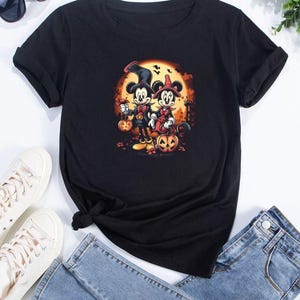 Disney Mickey Minnie mouse Halloween Pumpkin ghost T-shirt Top Men Women Ladies Gildan S-M-L-XL-XXL-3XL-4XL-5XL Unisex V941