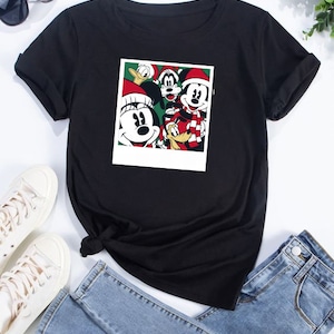 Disney Mickey minnie mouse goofy Donald duck Christmas Thanksgiving Tshirt Top Men Women Ladies Gildan S-M-L-XL-XXL-3XL-4XL Unisex V888