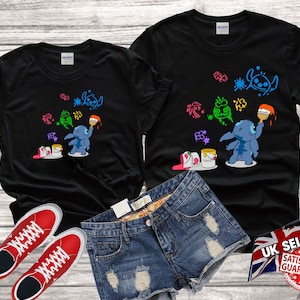 Disney Stitch painting drawing shirt Top Men Women Ladies Gildan S-M-L-XL-XXL-3XL-4XL-5XL Unisex V594