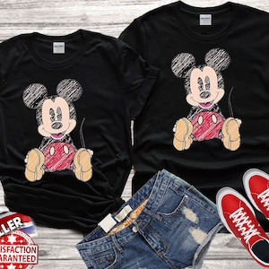 Disney Mickey Minnie Mouse Chilling vintage T shirt Top Men Women Ladies Gildan S-M-L-XL-XXL-3XL-4XL-5XL Unisex V194