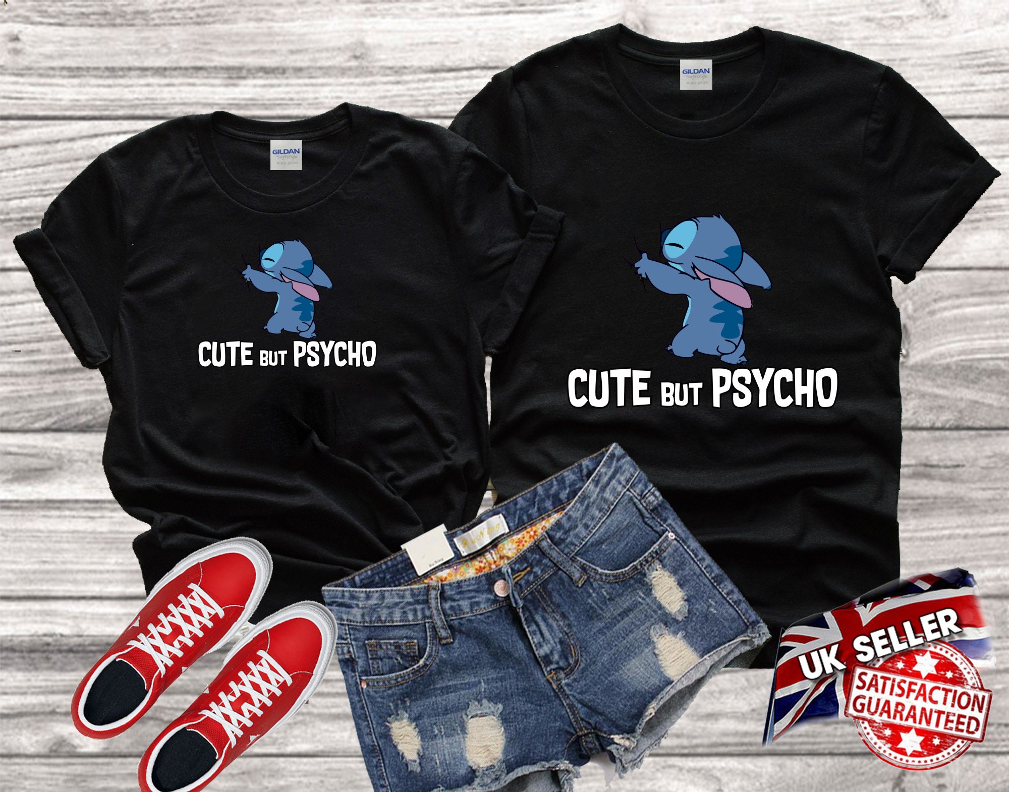 Disney Stitch Lilo & Stitch Cute but Psycho Tshirt Disney Stitch Lilo & Stitch Cute but Psycho Tshirt