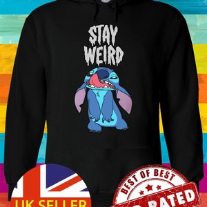 Disney Lilo and Stitch Ohana Stay Weird Lick Hoodie Sweatshirt Pullover Winter Men Women Ladies Gildan S-M-L-XL-XXL-3XL-4XL-5XL Unisex V229 image 1