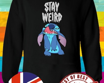 Disney Lilo and Stitch Ohana Stay Weird Lick Hoodie Sweatshirt Pullover Winter Men Women Ladies Gildan S-M-L-XL-XXL-3XL-4XL-5XL Unisex V229