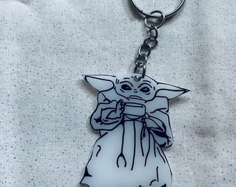 Yoda Black And White Etsy