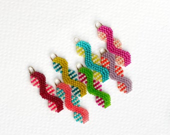 Summer Mini Ziggy Drop Earrings - Handwoven seed bead dangle earrings