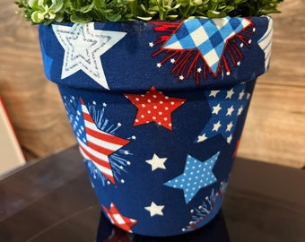 Patriotic Star Pot 4th of July Labor Day Spirit of America USA Freedom