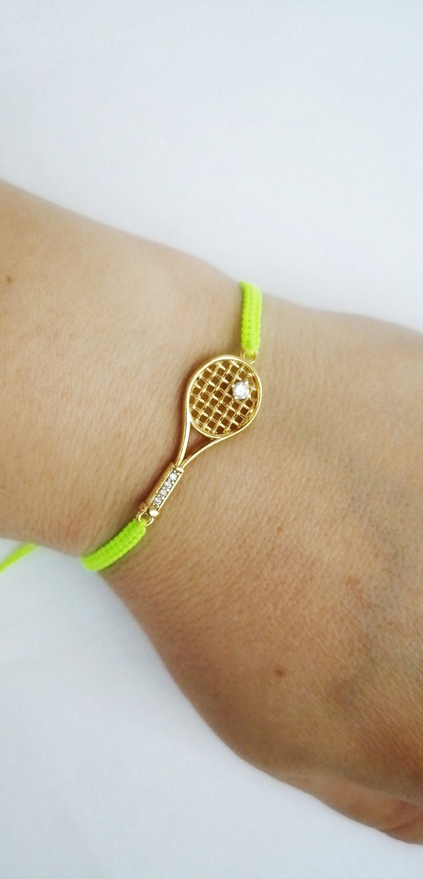 Tennis Racket Macrame Bracelet CZ Bracelet bangles Tennis Etsy