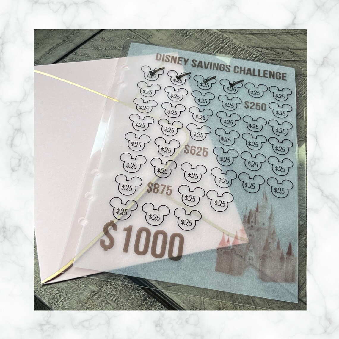 Disney Budget Binder Dashboard, Laminated Dashboard, Binder Insert, A6