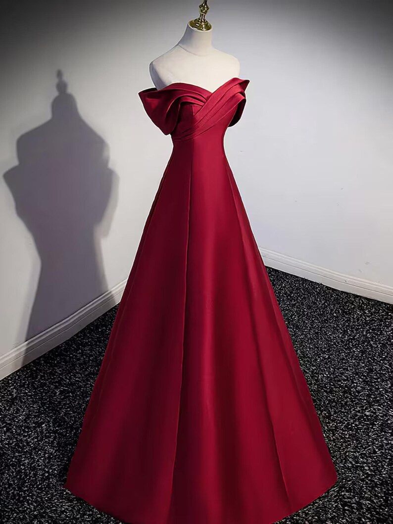 Red Strapless Evening Prom Dress,fairy Prom Dress,red Evening Gowns