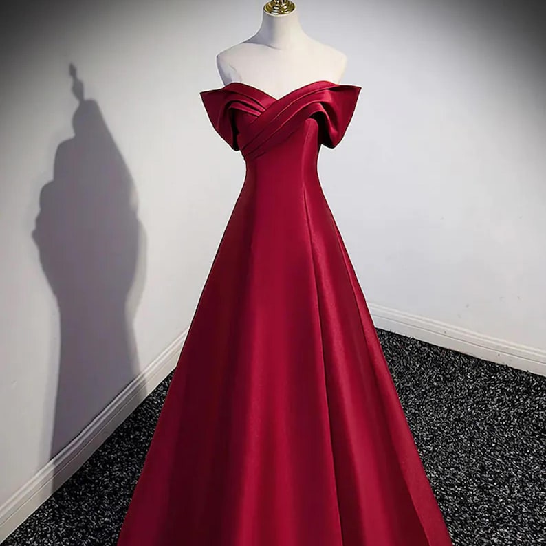 Red Strapless Evening Prom Dress,fairy Prom Dress,red Evening Gowns