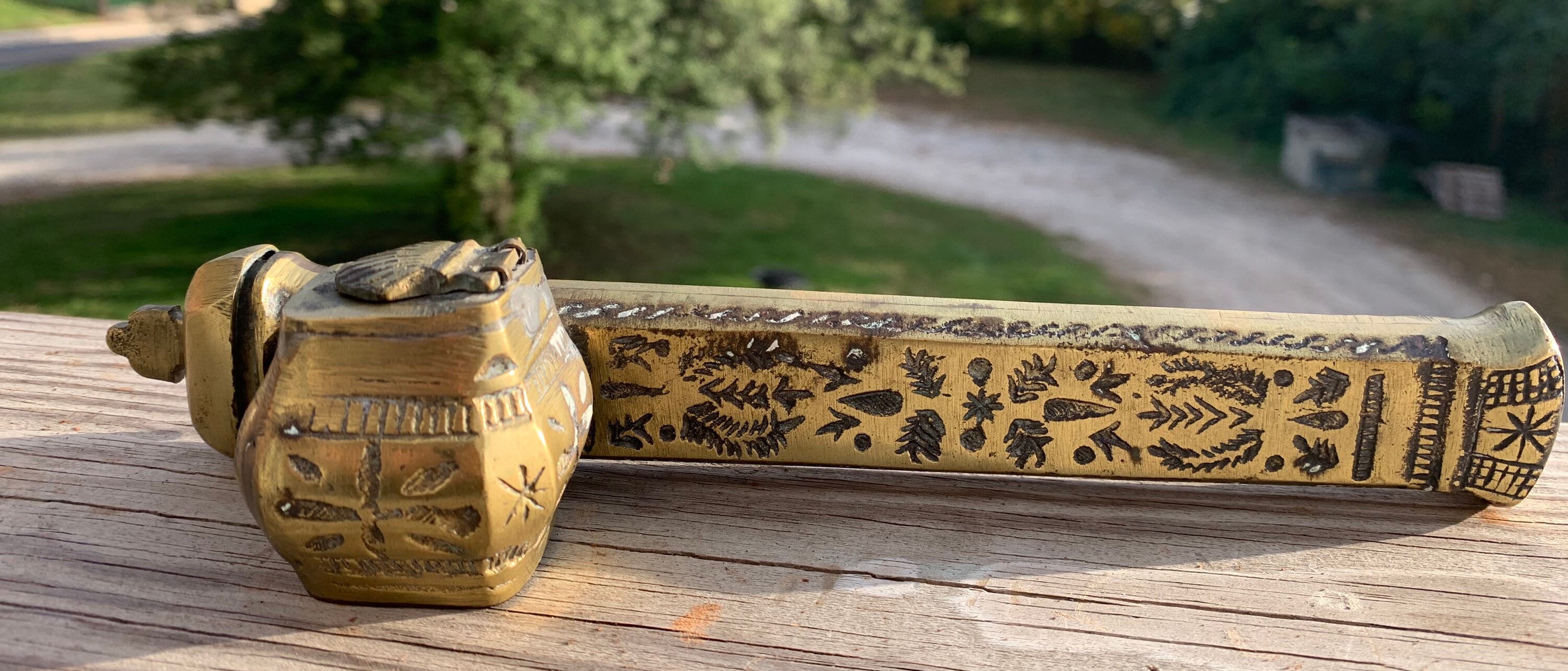 Antique Brass Quill Pen Holder Inkwell Traveler Etsy UK