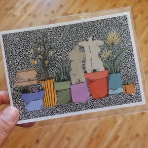 Carte Postale A6 haute qualité féministe, "Femmes plantes vertes de la parité"
