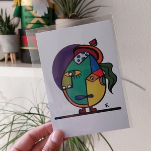 Picasso art Flogribouillages, Carte Postale A6, Poster, Affiche, Print, Deco, artiste