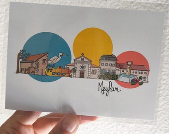 Skylin'art Meylan City, Carte Postale A6, Poster, Affiche, Art, Print, Deco, Ville