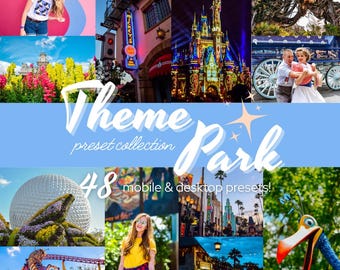 48 Disney-inspirerade Lightroom-förinställningar | Temaparksamling | Filter för magi, äventyr, resor och parkfotografering