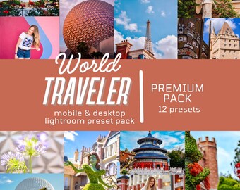 World Traveler Lightroom-förinställningar | Mobil och dator (12-pack)