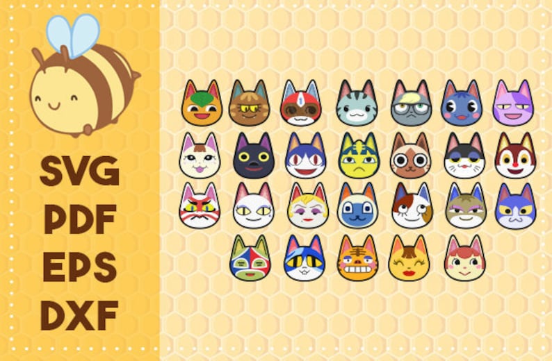 Download All Animal Crossing Cat Villagers SVG Pdf Eps Dxf PNG | Etsy