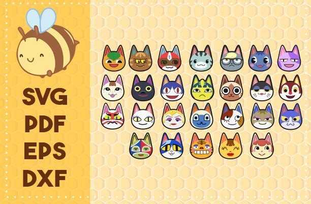 Download All Animal Crossing Cat Villagers SVG Pdf Eps Dxf PNG | Etsy