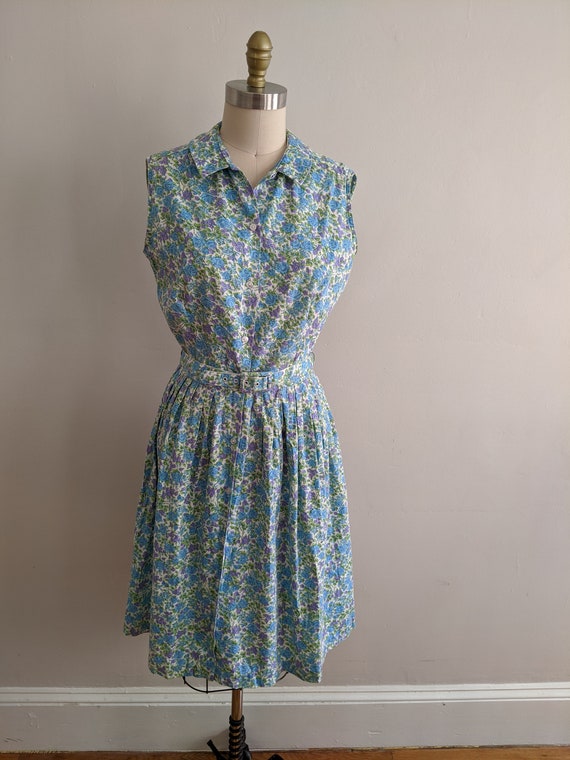 Vintage 60s Floral Cotton Dress
