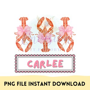 Crawfish and Bows, crawfish png, girly crawfish, summer crawfish, crawfish boil, crawfish season, crawfish name, crawfish personalized