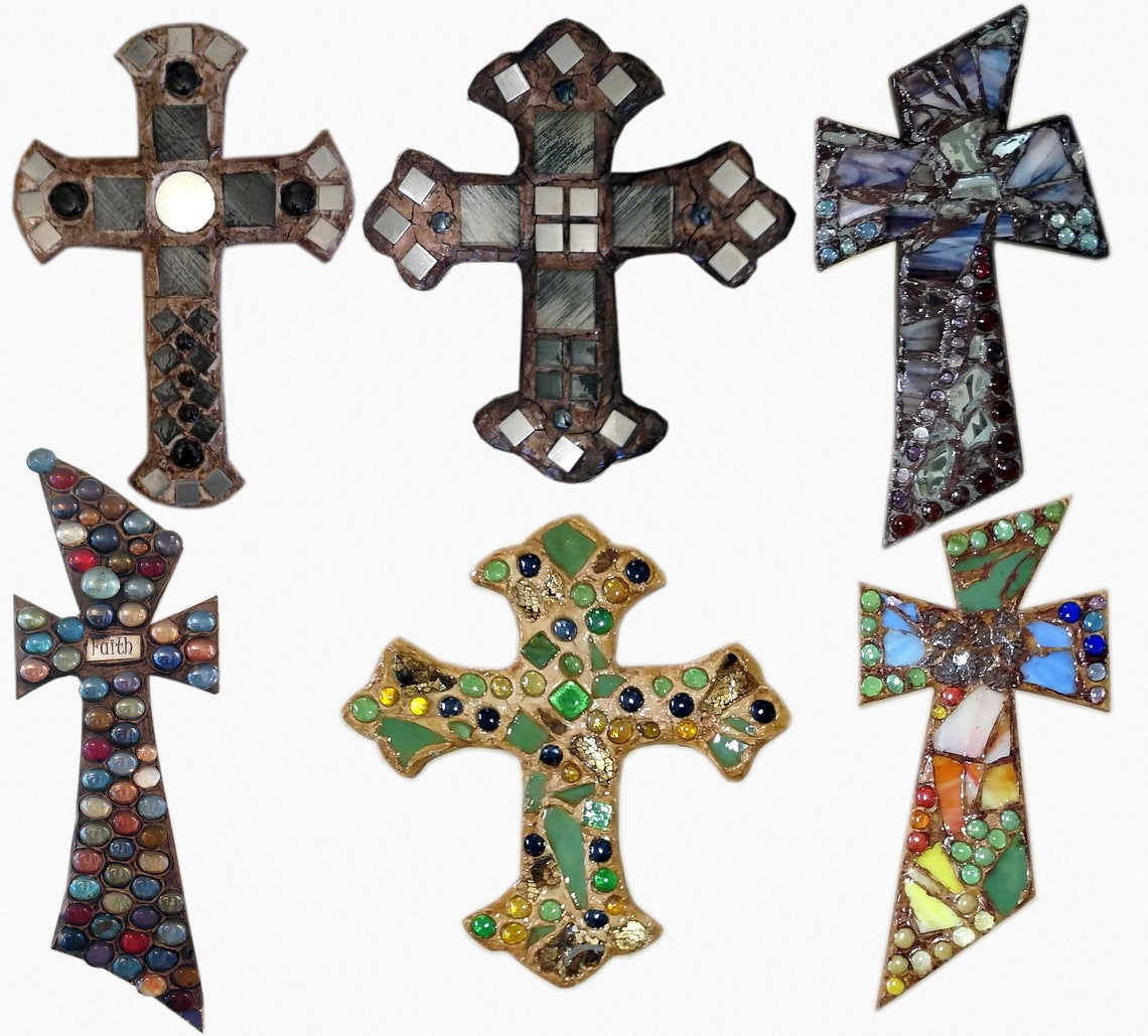 Mosaic crosses wall art religious mosaic Etsy