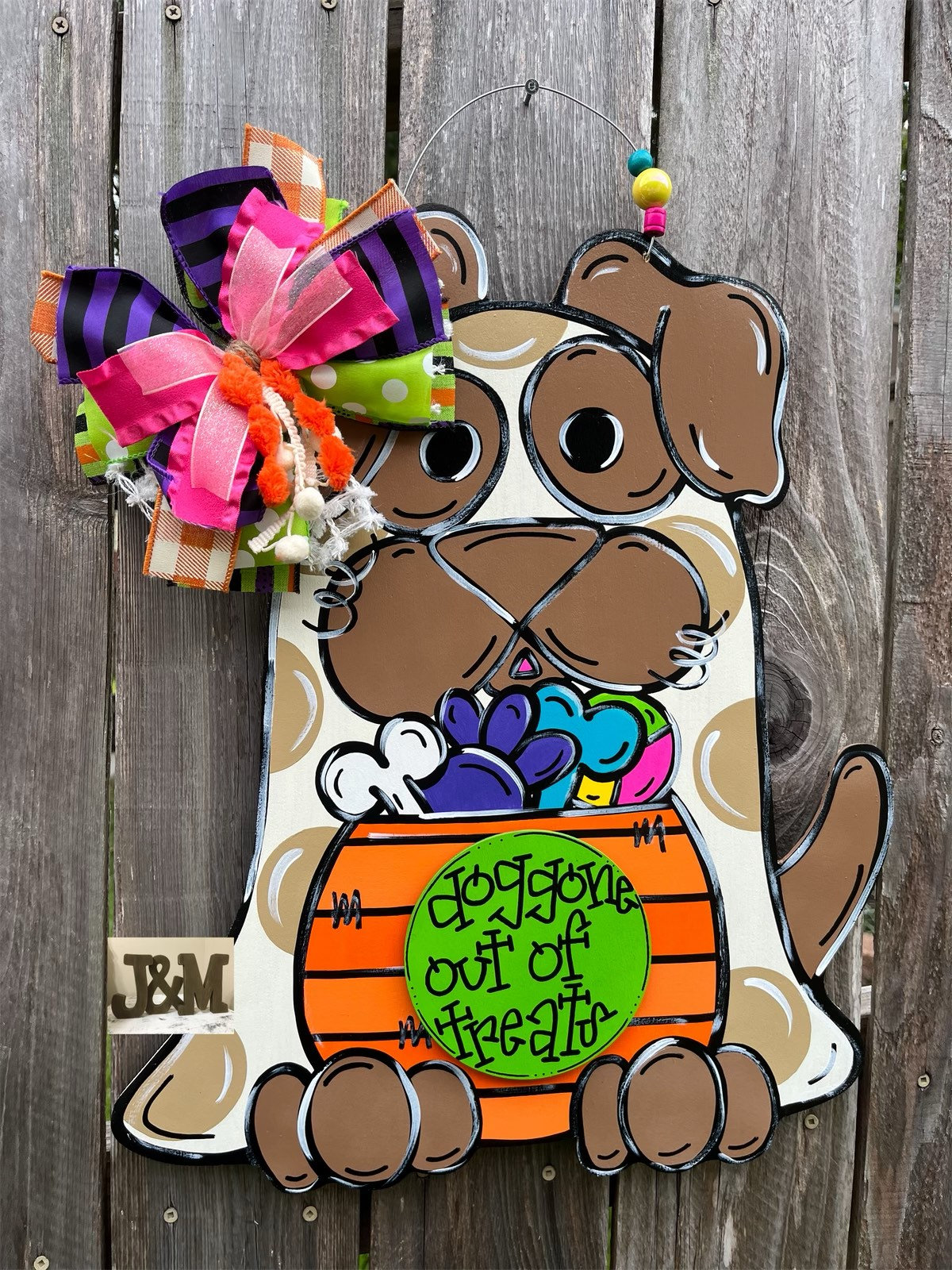 Personalized Halloween Dog Door Sign - Up to 5 Dogs - Best Gift For Dog Lover - Bless My Space
