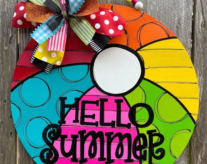 Beach Ball Wreath for Vacation Home Front Porch Colorful Etsy