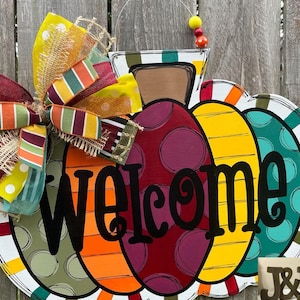 Welcome Pumpkin Door Hanger / Welcome Pumpkin Door Decor / Fall Door Hanger / Fall Door Decor / Welcome Door Hanger / Welcome Door Decor