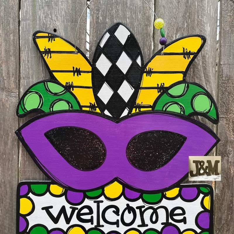 Whereable Art Mardi Gras Psychedelic Door Hanger main image 0
