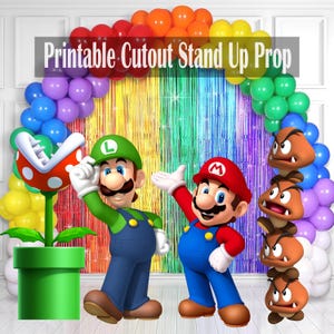 Bundle d'accessoires d'anniversaire Super Mario Bros, images haute résolution de mario champignon végétal, décoration d'anniversaire de Mario Bros, téléchargement numérique instantané