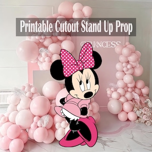 Recorte grande da Minnie Mouse, suporte para festa de aniversário/chá de bebê com tema de rato, suporte para placa de jardim, download digital
