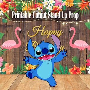 Stitch Party Printable Prop, Lilo Stitch stand up Birthday / Baby shower Stand Up Prop Yard Sign Standee, Instant Digital Download