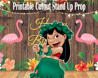 Lilo Birthday Standee Prop: Lilo and Stitch Party Decor (Digital Download)