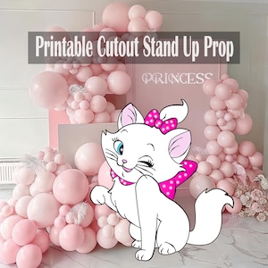 Aristocats Marie Cutout Prop, Baby shower Decor, Kitten Party Decoration, Birthday Party standee, Instant Digital Download