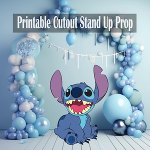 Stitch Birthday Party Printable Prop, Lilo Stitch stand up Birthday Stand Up Prop Yard Sign Standee, Instant Digital Download