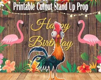 Moana Heihei Rooster Stand Up Prop: Birthday Party Decor (Digital Download)