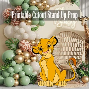 Simba Birthday Party Printable Prop, Lion King stand up Birthday Stand Up Prop Yard Sign Standee, Printable Digital Download