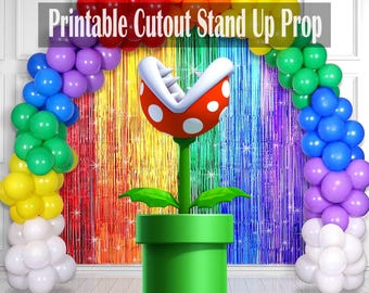 Super Mario Piranha Plant Pot Prop: Birthday Party Decoration (Digital Download)