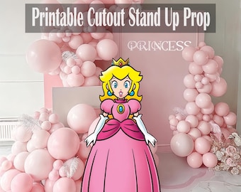 Princess Peach Party Prop: Printable Cutout Standee (Digital Download)