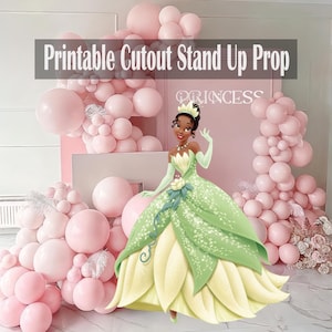 Princess and the Frog Cutout Large Prop, Tiana theme stand up Birthday Party/ Baby Shower Stand Up Prop Yard Sign Standee, Digital Download