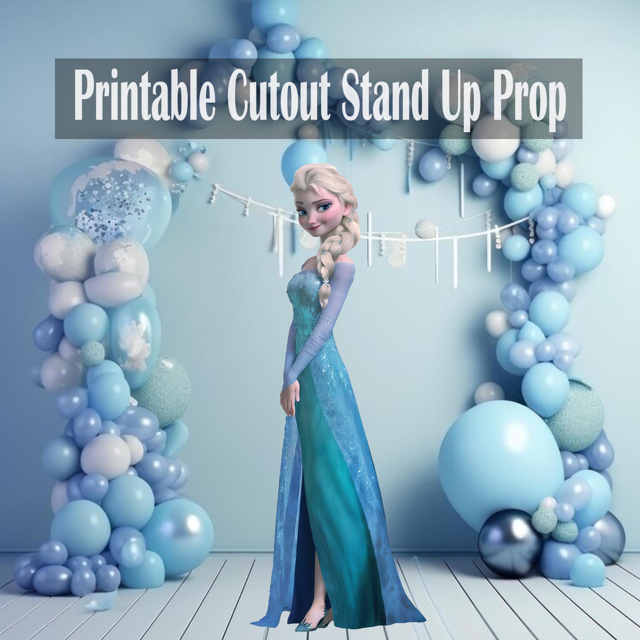 Elsa Birthday Printable Cutout Prop, Frozen Party Birthday Party Decor, Stand Up Prop Standee, Instant Digital Download