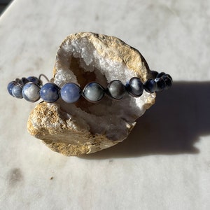 Wire Wrapped Sodalite Gemstone Bracelet