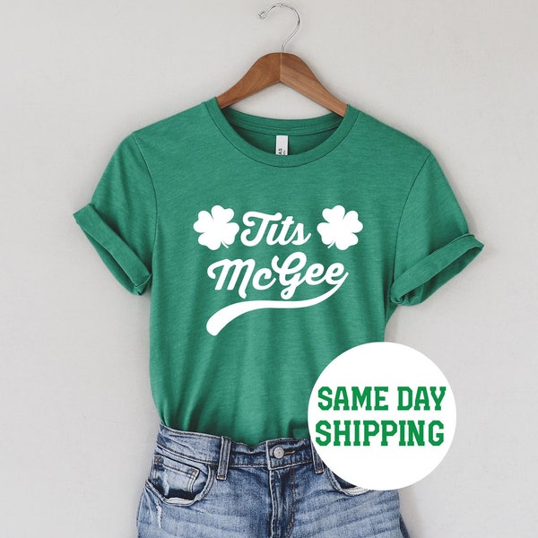 Tits McGee St Patricks Day Shirt, Funny Women's St Patricks day Shirt, Here to Paddy, Lucky Af, Shamrock Shirt, Let's Day drink, Clover
