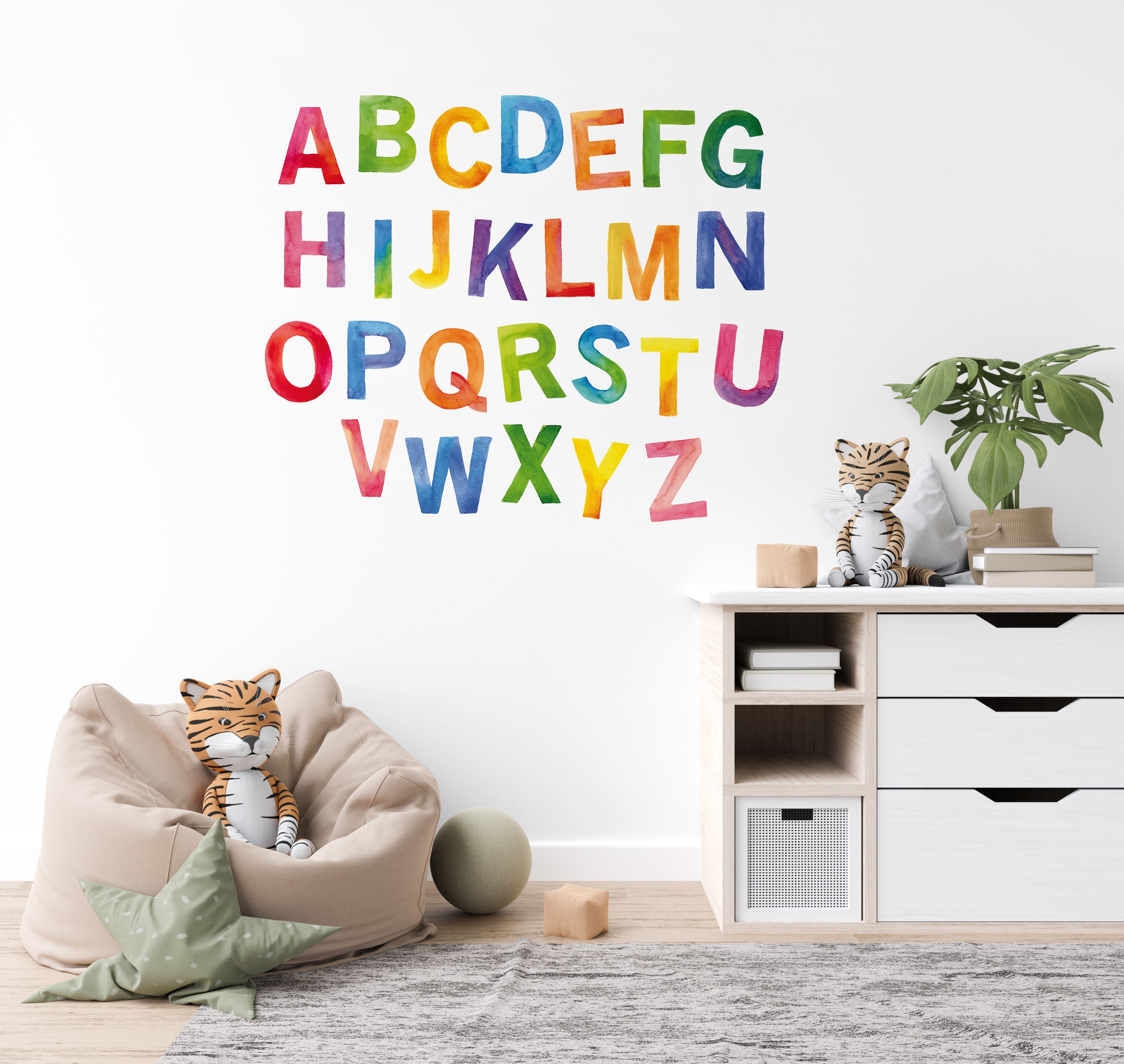 Alphabet Letter Wall Decals, Kids Wall Sticker DB176 – Designed