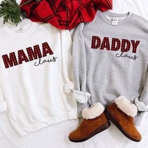 Mama Claus, Daddy Claus Unisex Sweatshirt, Matching Family Christmas Sweatshirts, Mama sweatshirt, Daddy Sweater, Mom Life, Daddy Shirt