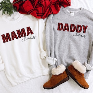 Mama Claus, Daddy Claus Unisex Sweatshirt, Matching Family Christmas Sweatshirts, Mama sweatshirt, Daddy Sweater, Mom Life, Daddy Shirt