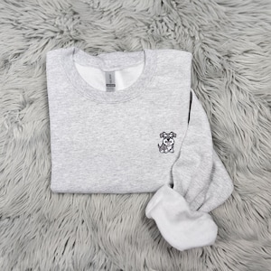 Schnauzer Embroidered Crewneck - Schnauzer Dog Shirt - Schnauzer Puppy Sweatshirt - Cute Dog Pocket logo - T-shirt -  Hoodie